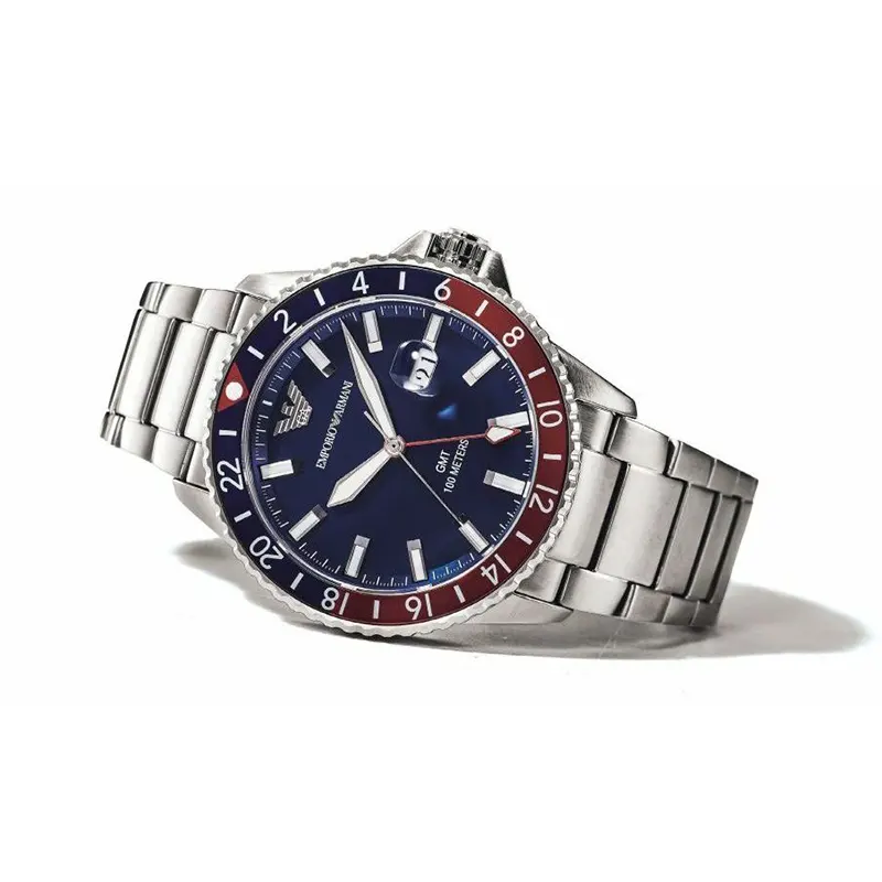 Emporio Armani Sea Explorer GMT 'Pepsi' Duel Time Men's Watch  AR11590